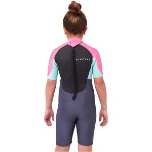 2023 Rip Curl Junior Omega 1.5mm Back Zip Shorty Wetsuit 113BSP - Pink